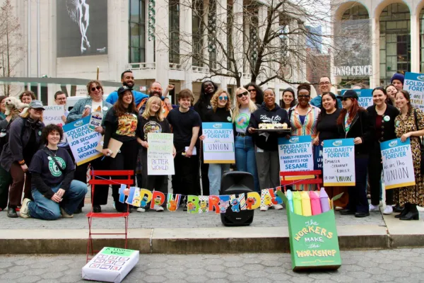 Sesame Workers Union Marks One Year with Block Party and Rally