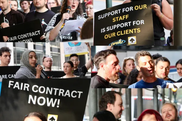 IRC Workers Rally to Demand First Contract