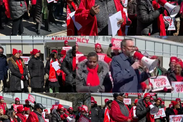 NYSNA Nurses at The Brooklyn Hospital Center Bring Their Message to Restore and Secure Health Benefits to the CEO