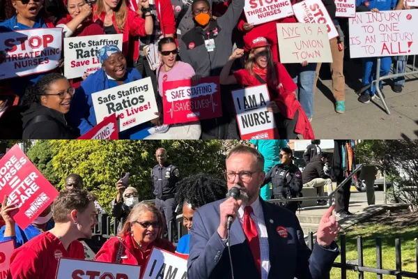 NYSNA Nurses Hold Emergency Rally and Press Conference at New York City Health+Hospitals/Kings County After Nurse Leader Is Suspended For Safe Staffing Advocacy