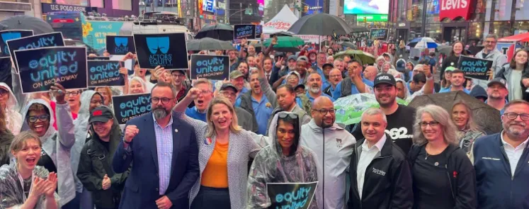 Actors’ Equity Members Rally in Times Square Ahead of Broadway Contract Negotiations